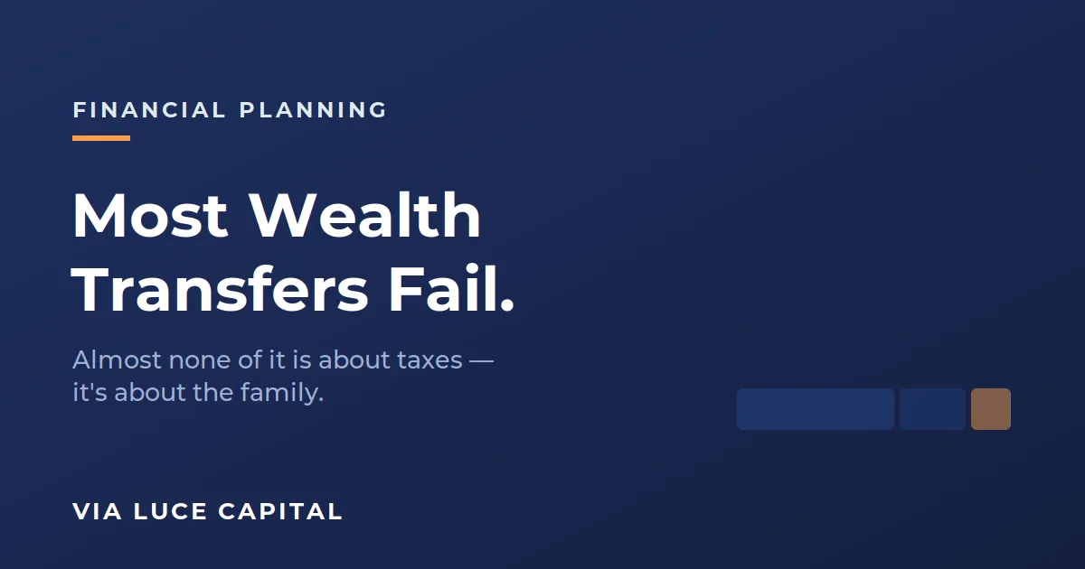 Most Wealth Transfers Fail. Almost None of It Is About Taxes.