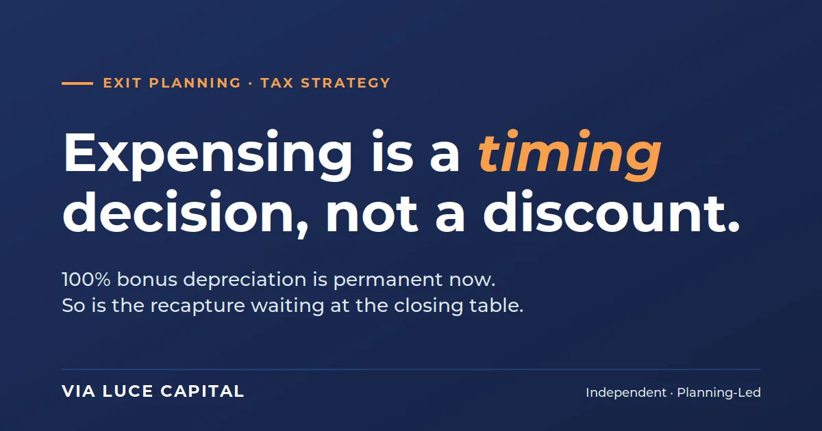 Permanent Expensing, and What a Buyer Actually Sees