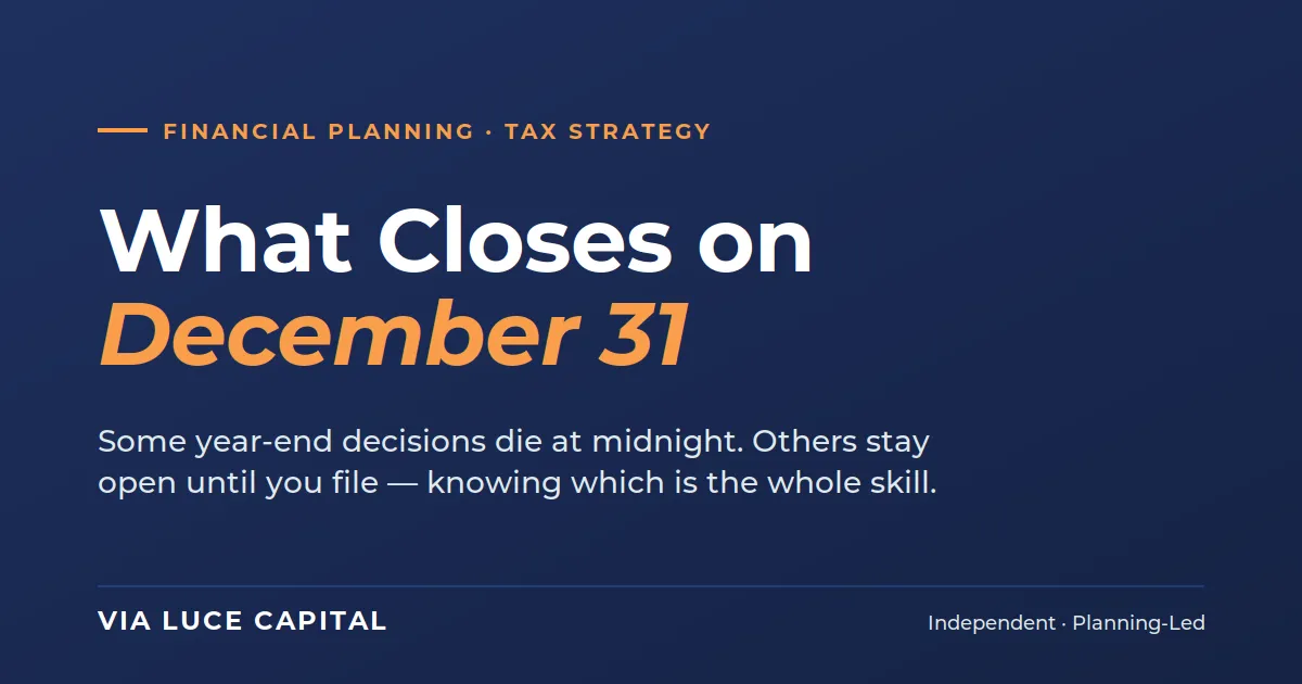 What Actually Closes on December 31