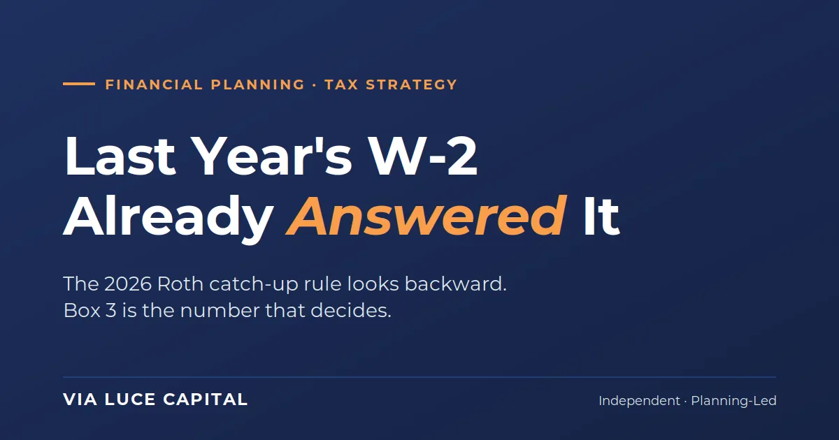 The Catch-Up Rule Changed. Last Year's W-2 Already Answered It.