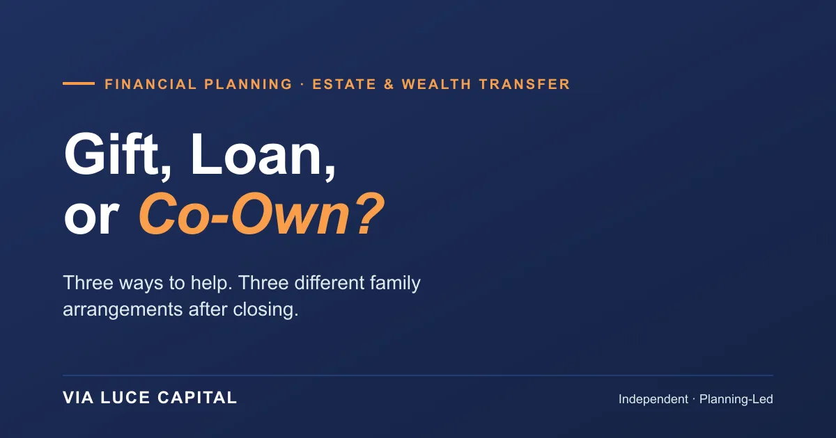 Our Adult Child Wants to Buy Nearby. Is a Gift, Loan, or Co-Ownership the Least Complicated Path?